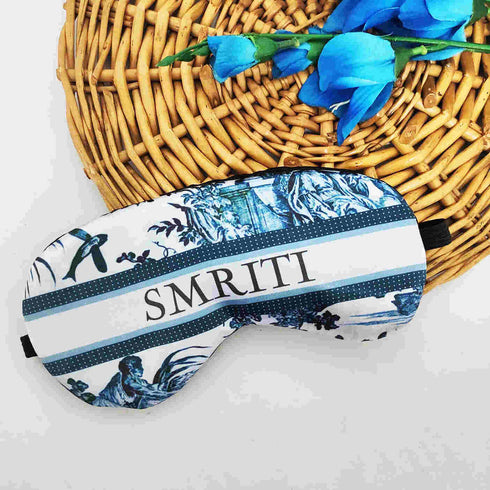 Personalized Blue Printed Eye Masks