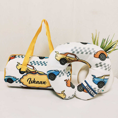 Personalized Car Printed Kids Duffle Bag Gift Combo