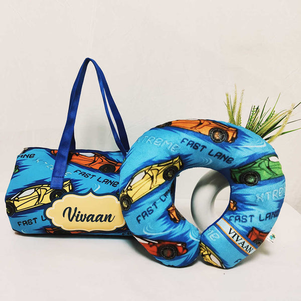Personalized Car Printed Kids Duffle Bag Gift Combo