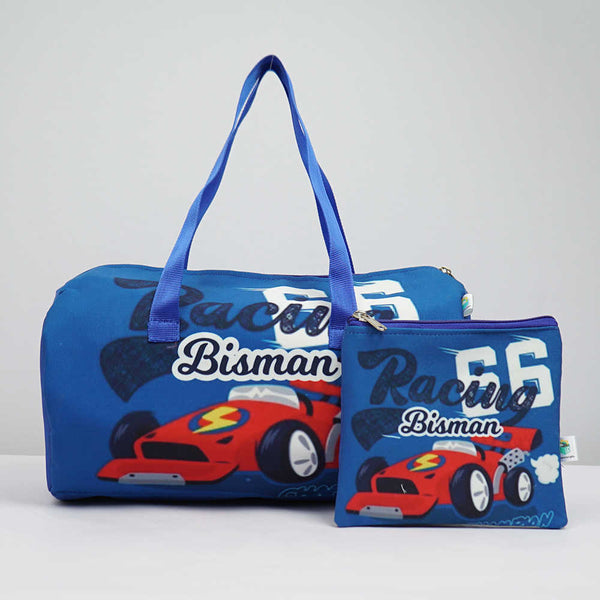 Personalized Car Printed Kids Duffle Bag & Pouch Gift Comb