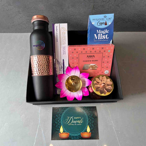 Personalised Copper Bottle Diwali Combo Gift Set