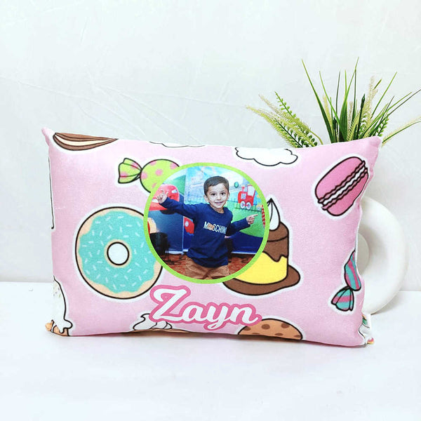 Personalized Donut Printed Kids Photo Pillow