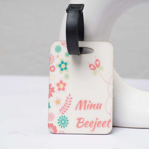 Personalized Floral Printed Luggage Tag