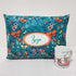 Personalized Floral Printed Kids Pillow & Mug Combo