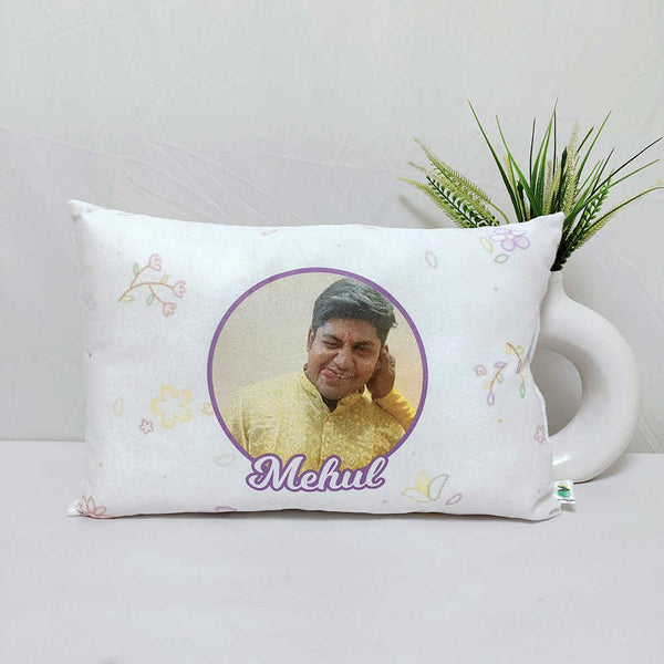 Personalized Floral Printed Photo Pillow