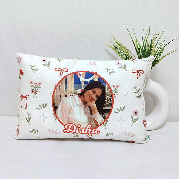 Personalized Floral Printed Photo Pillow