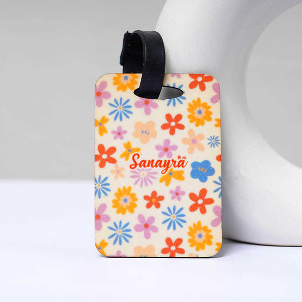 Personalized Florals Printed Kids Luggage Tag