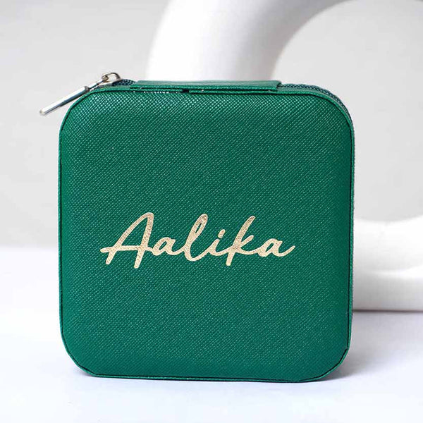 Personalized Organizer Jewellery Box for Women - Green
