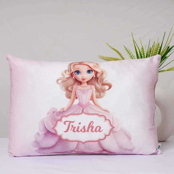 Personalized Pink Doll Printed Kids Pillow