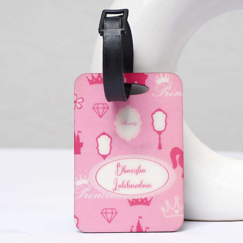Personalized Pink Printed Kids Luggage Tag