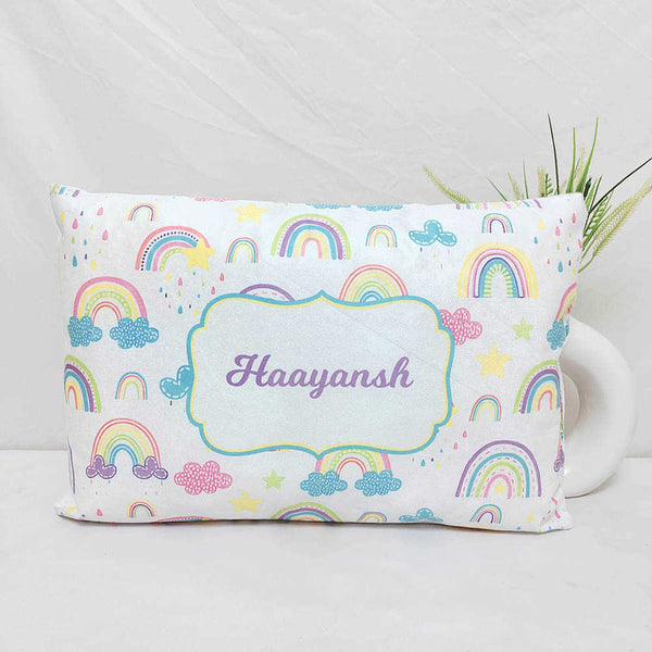 Personalized Rainbow Printed Kids Pillow