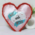 Personalized Red Fur Heart Pillow