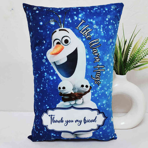 Personalized Snowman Printed Pillow
