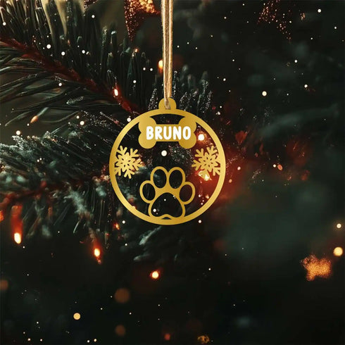Personalized Pet Paw Acrylic Ornament For Christmas