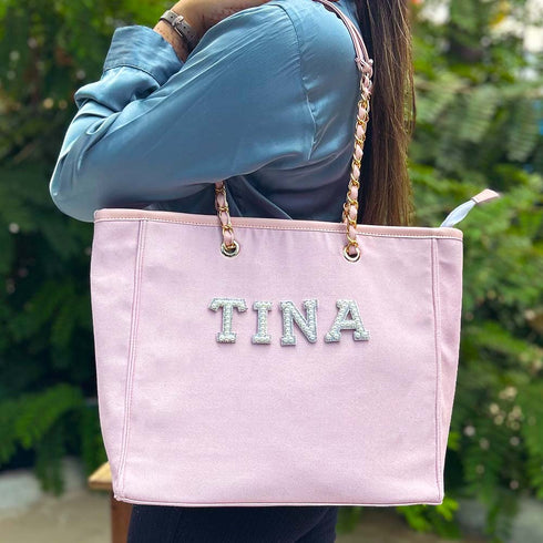 Pink Dazzle Personalised Handbag - Uncommongifts.in