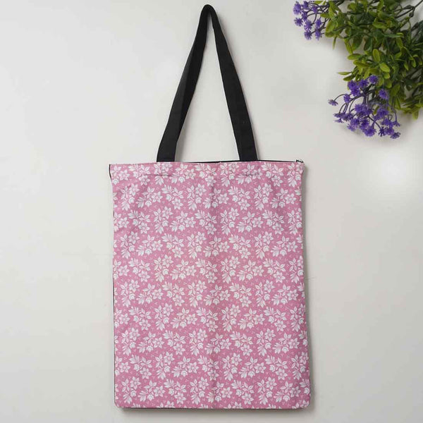 Pink Floral Printed Tote Bag - Uncommongifts.in