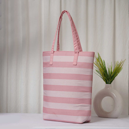 Pink Strap Printed Oversized Shopper Tote Bag - Uncommongifts.in