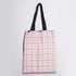 Pink Check Printed Tote Bag