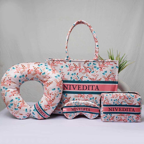 Pink Floral Personalised Combo Gift Set