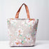 Pink Floral Printed Canvas Lunch Bag With Handle