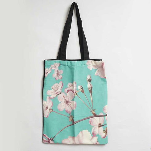 Pink Floral Printed Tote Bag