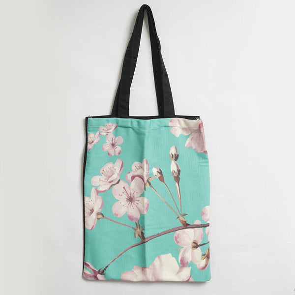 Pink Floral Printed Tote Bag