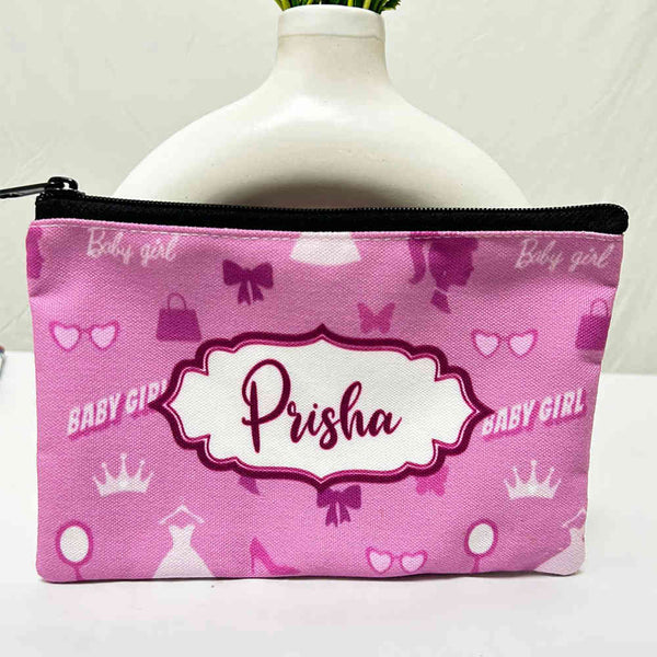 Pink Printed Kids Personalised Wet Pouch