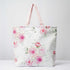 Pink Rose Printed Canvas Lunch Bag With Handle