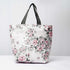 Pink Rose Printed Canvas Lunch Bag With Handle