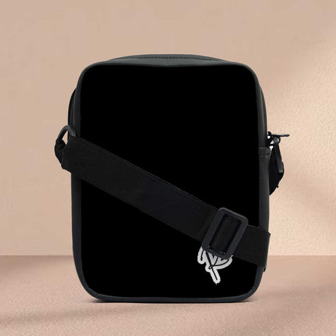 Plain Black Print Personalised Men Sling Bag - Uncommongifts.in