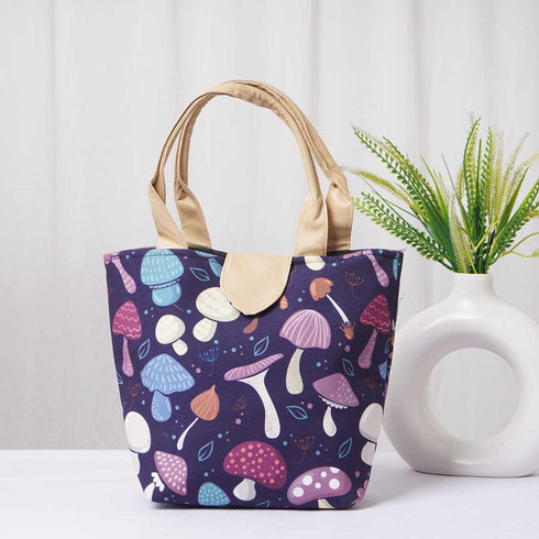 Printed Canvas Lunch Bag With Handle - Uncommongifts.in