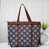 Printed Canvas Shoulder Bag Handbag With PU Handle