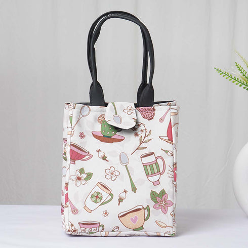 Printed Lunch Bag With Handle - Uncommongifts.in