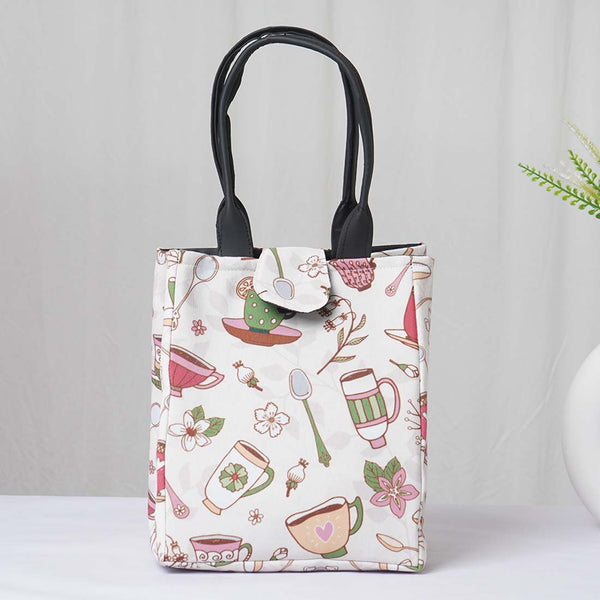 Printed Lunch Bag With Handle - Uncommongifts.in