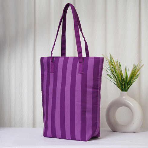 Purple Strap Printed Oversized Shopper Tote Bag - Uncommongifts.in