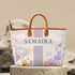 Purple Strap Printed Personalised Luna Handbag