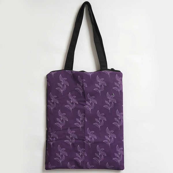 Purple Leaf's Printed Tote Bag