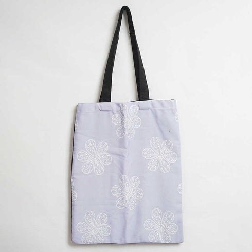 Purple Printed Tote Bag
