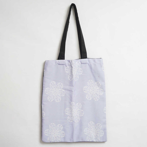 Purple Printed Tote Bag