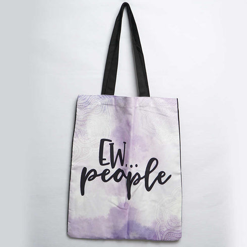 Purple Printed Tote Bag