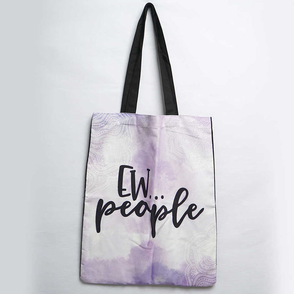 Purple Printed Tote Bag