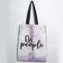 Purple Printed Tote Bag
