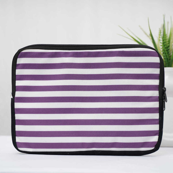 Purple & White Lines Printed Laptop Sleeve/Cover 13 inch