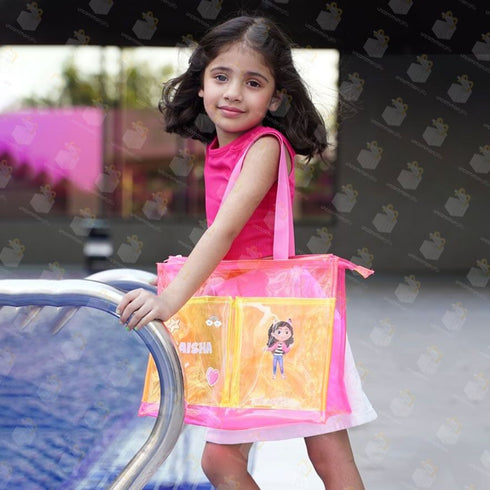 Personalised Kids Jelly Tote Bag - Pink