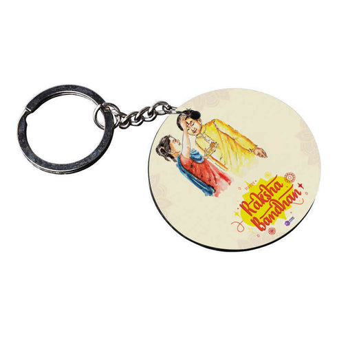Raksha Bandhan Printed Gift Keychain - Uncommongifts.in
