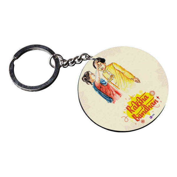 Raksha Bandhan Printed Gift Keychain - Uncommongifts.in