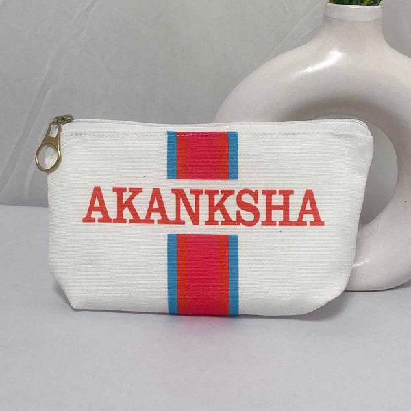 Red Strap Printed Personalised Pouch