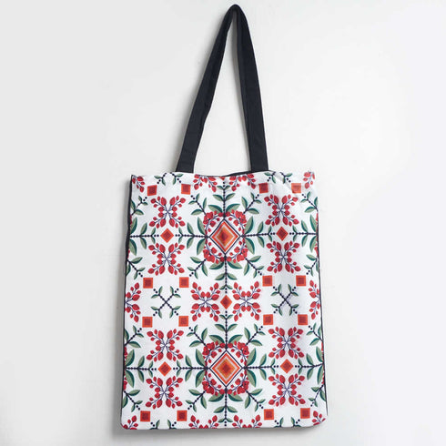 Red Design Printed Tote Bag