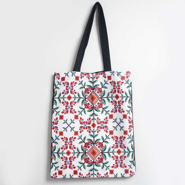 Red Design Printed Tote Bag
