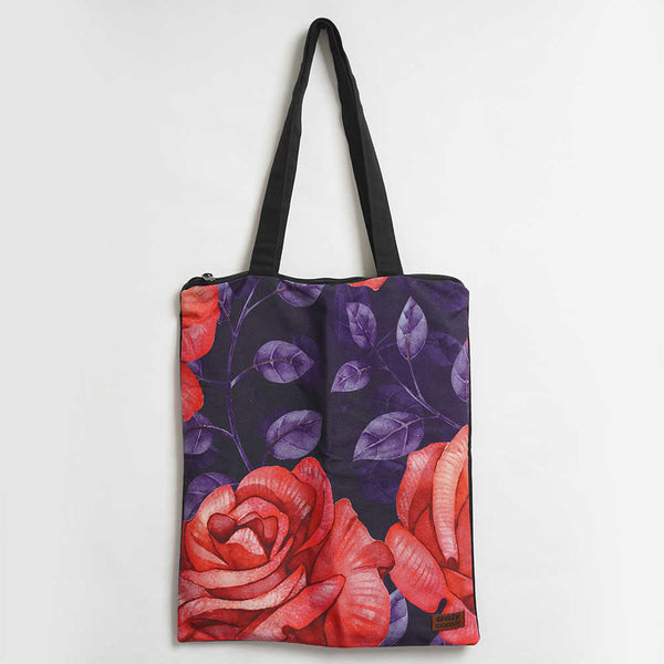 Red Rose Printed Tote Bag